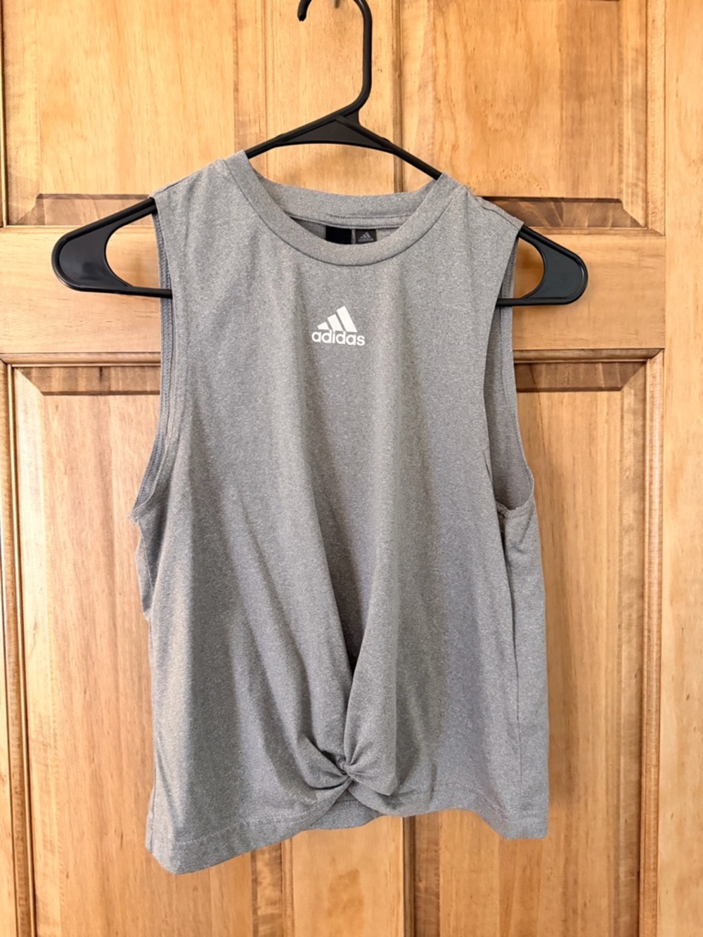 adidas Gray Knot-Front Athletic Tank